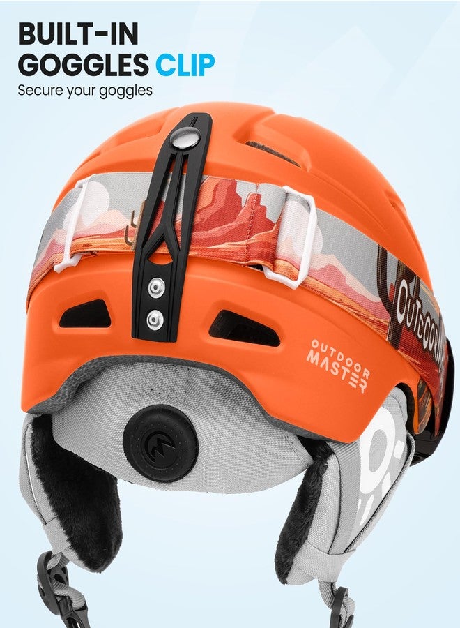 OutdoorMaster Anoa Kids Ski Helmet & Goggles Set - Snowboard Helmet with Protective Ski Goggles - Adjustable, Certified Snow Sports Helmet for Boys, Girls & Youth - Orange, S - Image 5